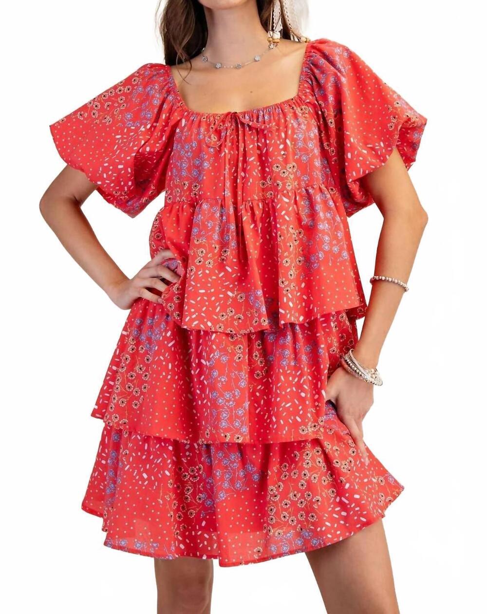 NEW EASEL sweet talker mini dress in red
